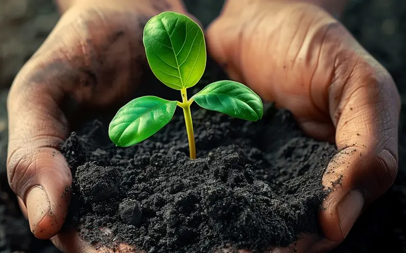 planta com compostagem